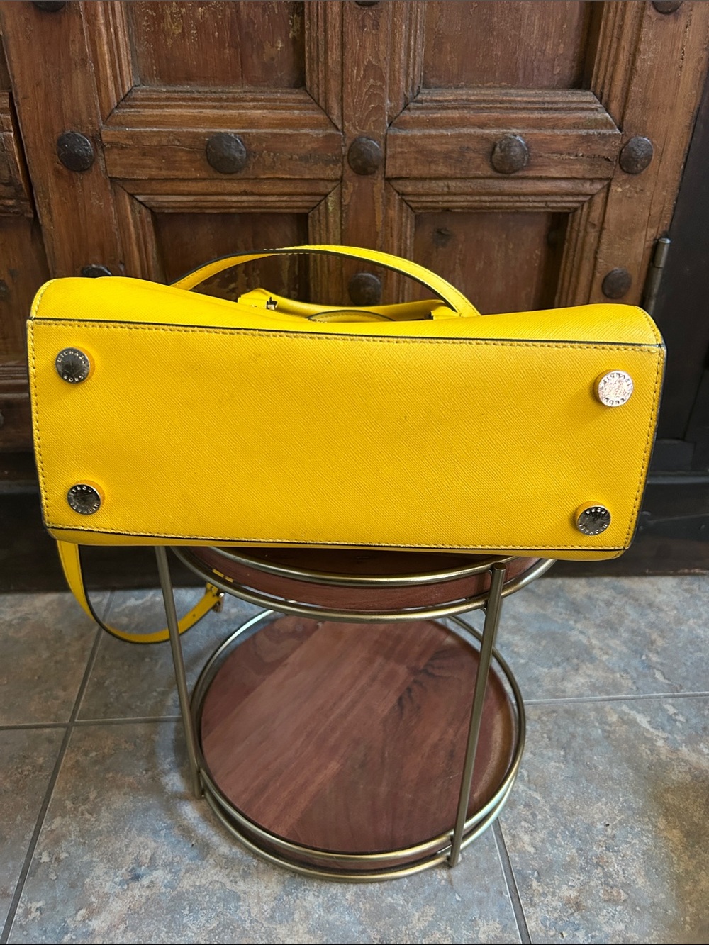 MICHAEL Michael Kors Selma satchel in yellow saffiano leather crossbody, EUC - Picture 9 of 12